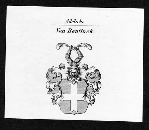 Von Bentinck - Bentinck Wappen Adel coat of arms Kupferstich  heraldry Heraldik