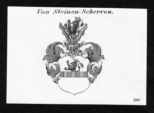 Von Steinen-Scherven - Steinen Scherven Wappen Adel coat of arms Kupferstich  heraldry Heraldik