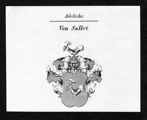 Von Sallet - Sallet Wappen Adel coat of arms Kupferstich  heraldry Heraldik