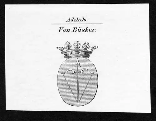 Von Büsker - Büsker Buesker Busker Wappen Adel coat of arms Kupferstich  heraldry Heraldik