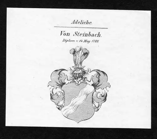 Von Steinbach - Steinbach Wappen Adel coat of arms Kupferstich  heraldry Heraldik