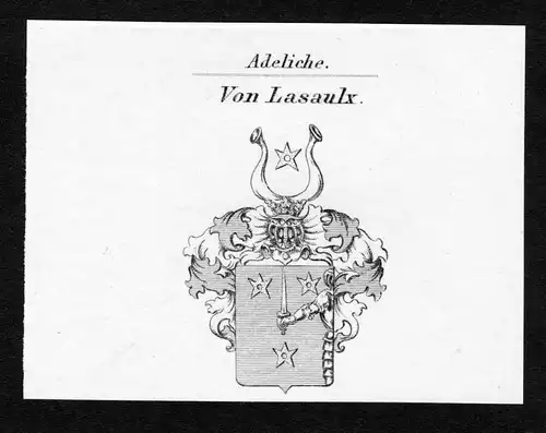 Von Lasaulx - Lasaulx Wappen Adel coat of arms Kupferstich  heraldry Heraldik