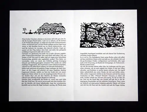 Zwei Original-Linolschnitte von Gottfried Teuber zu Gottfried Keller Kleider machen Leute