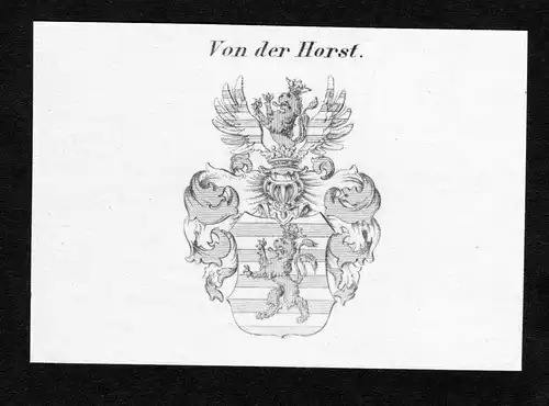 Von der Horst - Horst Wappen Adel coat of arms Kupferstich  heraldry Heraldik