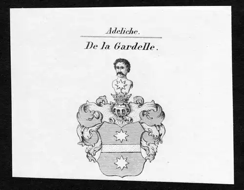 De la Gardelle - Gardelle Wappen Adel coat of arms Kupferstich  heraldry Heraldik
