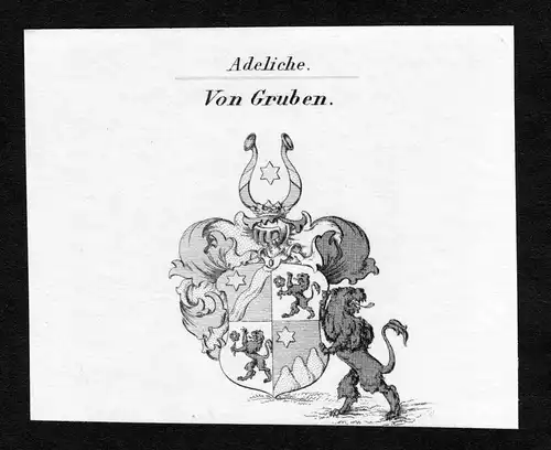 Von Gruben - Gruben Wappen Adel coat of arms Kupferstich  heraldry Heraldik