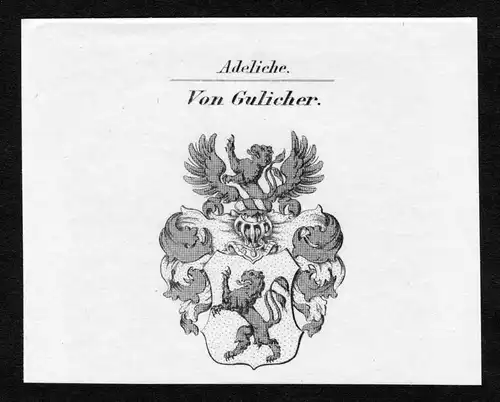 Von Gulicher - Gulicher Wappen Adel coat of arms Kupferstich  heraldry Heraldik