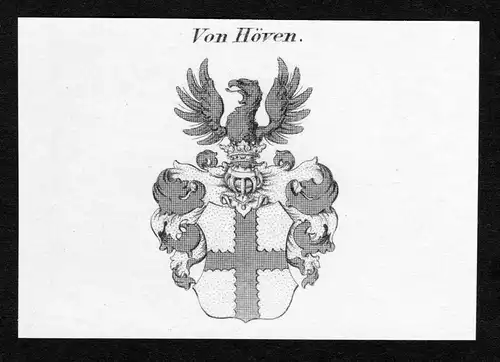 Von Höven - Höven Hoeven Wappen Adel coat of arms Kupferstich  heraldry Heraldik