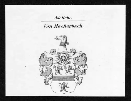 Von Hocherbach - Hocherbach Wappen Adel coat of arms Kupferstich  heraldry Heraldik