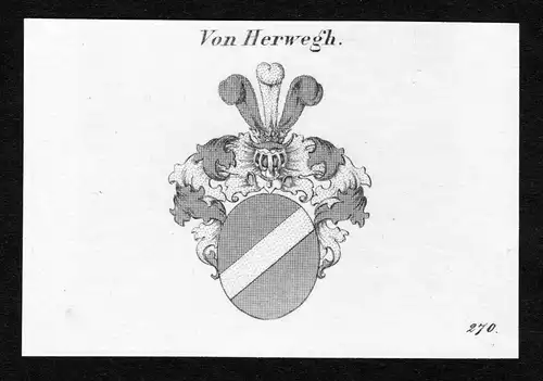Von Herwegh - Herwegh Wappen Adel coat of arms Kupferstich  heraldry Heraldik