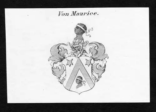 Von Maurice - Maurice Wappen Adel coat of arms Kupferstich  heraldry Heraldik