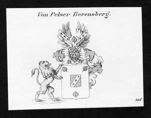 Von Pelser-Berensberg - Pelser-Berensberg Wappen Adel coat of arms Kupferstich  heraldry Heraldik