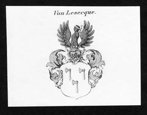 Von Lesecque - Lesecque Wappen Adel coat of arms Kupferstich  heraldry Heraldik