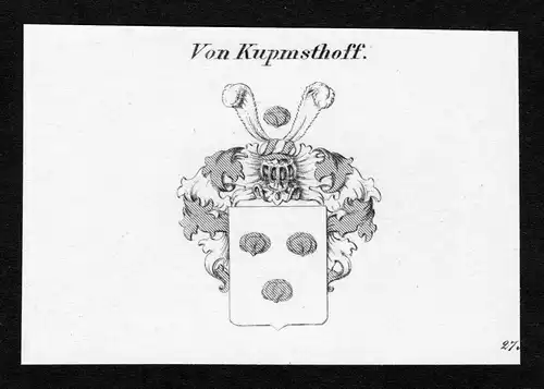 Von Kupmsthoff - Kupmsthoff Kumpsthoff Wappen Adel coat of arms Kupferstich  heraldry Heraldik
