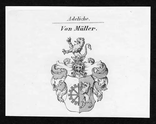 Von Müller - Müller Mueller Wappen Adel coat of arms Kupferstich  heraldry Heraldik