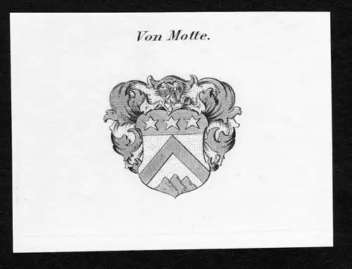 Von Motte - Motte Wappen Adel coat of arms Kupferstich  heraldry Heraldik