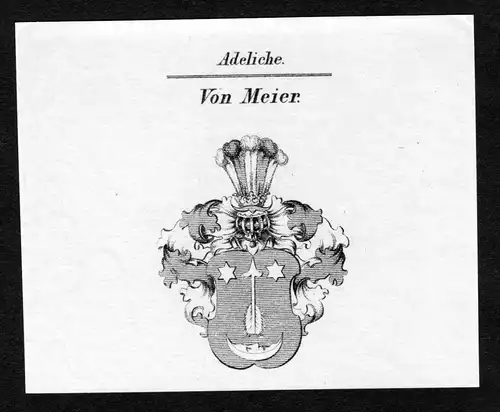 Von Meier - Meier Wappen Adel coat of arms Kupferstich  heraldry Heraldik