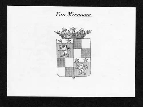 Von Mirmann - Mirmann Wappen Adel coat of arms Kupferstich  heraldry Heraldik