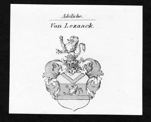 Von Lezaack - Lezaack Wappen Adel coat of arms Kupferstich  heraldry Heraldik