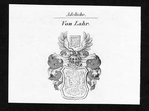 Von Lahr - Lahr Wappen Adel coat of arms Kupferstich  heraldry Heraldik