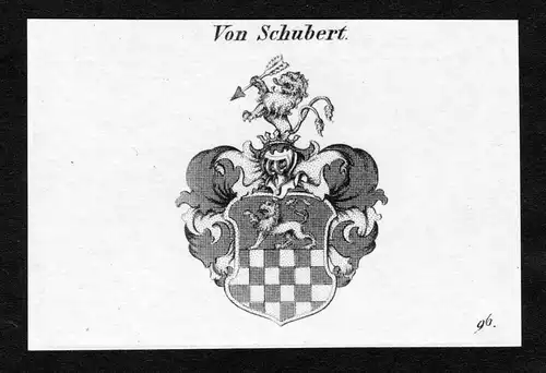 Von Schubert - Schubert Wappen Adel coat of arms Kupferstich  heraldry Heraldik