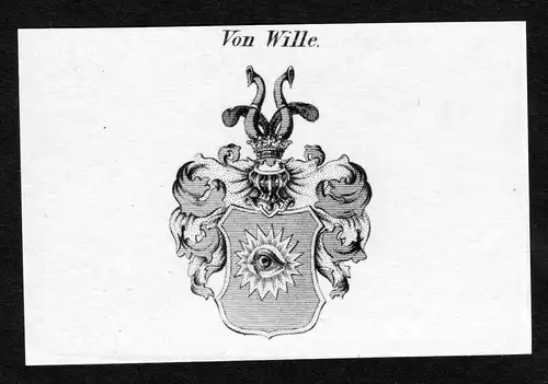 Von Wille - Wille Wappen Adel coat of arms Kupferstich  heraldry Heraldik