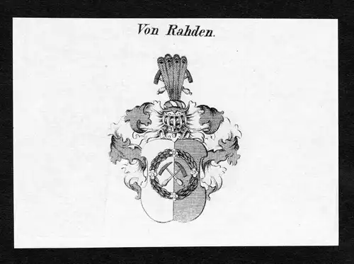 Von Rahden - Rahden Wappen Adel coat of arms Kupferstich  heraldry Heraldik
