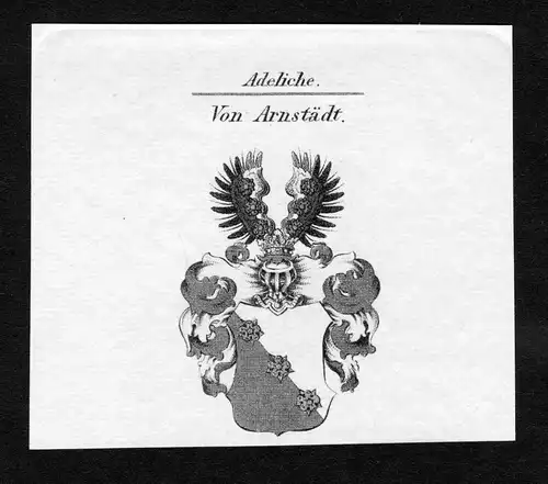 Von Arnstädt - Arnstedt Wappen Adel coat of arms Kupferstich  heraldry Heraldik