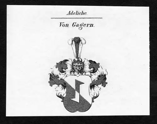 Von Gagern - Gagern Wappen Adel coat of arms Kupferstich  heraldry Heraldik