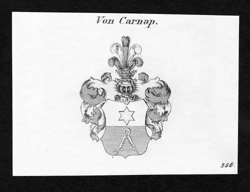 Von Carnap - Carnap Wappen Adel coat of arms Kupferstich  heraldry Heraldik