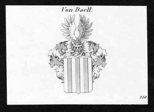 Von Daell - Daell Wappen Adel coat of arms Kupferstich  heraldry Heraldik