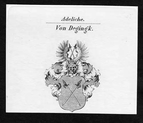 Von Degingk - Degingk Wappen Adel coat of arms Kupferstich  heraldry Heraldik