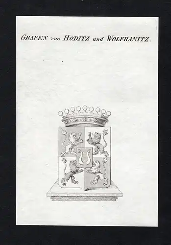 Grafen von Hoditz und Wolfranitz - Hoditz Wolfranitz Wappen Adel coat of arms heraldry Heraldik