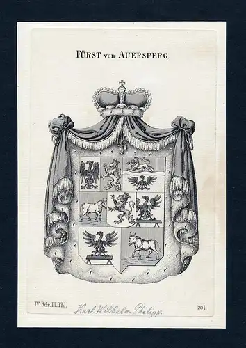 Fürst von Auersperg - Auersperg Wappen Adel coat of arms heraldry Heraldik