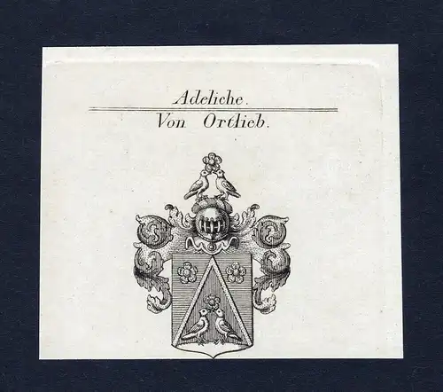 Von Ortlieb - Ortlieb Wappen Adel coat of arms Kupferstich  heraldry Heraldik