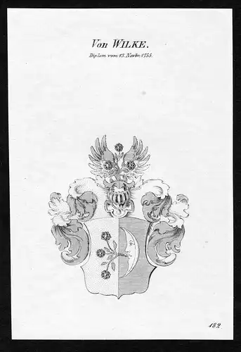 Von Wilke - Wilke Wappen Adel coat of arms Kupferstich  heraldry Heraldik