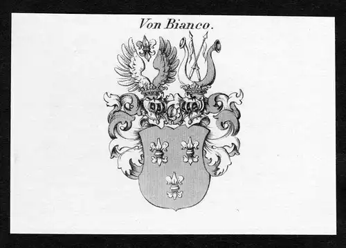 Von Bianco - Bianco Wappen Adel coat of arms Kupferstich  heraldry Heraldik