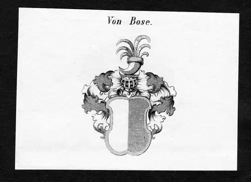 Von Bose - Bose Wappen Adel coat of arms Kupferstich  heraldry Heraldik
