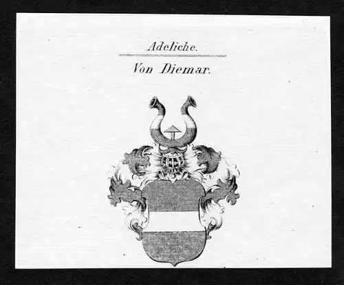 Von Diemar - Diemar Wappen Adel coat of arms Kupferstich  heraldry Heraldik