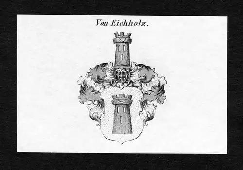 Von Eichholz - Eichholz Wappen Adel coat of arms Kupferstich  heraldry Heraldik