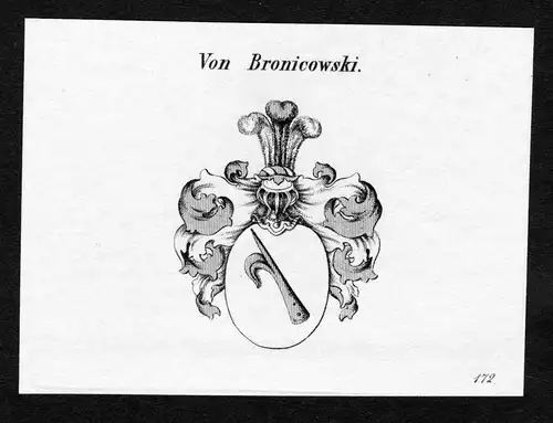 Von Bronicowski - Oppell Oppeln-Bronikowski Wappen Adel coat of arms Kupferstich  heraldry Heraldik