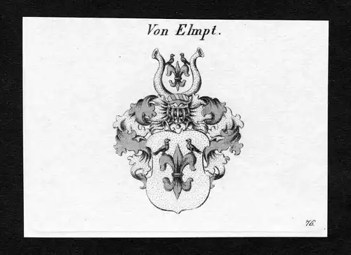 Von Elmpt - Elmpt Wappen Adel coat of arms Kupferstich  heraldry Heraldik