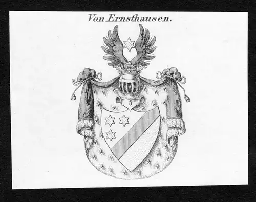 Von Ernsthausen - Ernsthausen Wappen Adel coat of arms Kupferstich  heraldry Heraldik