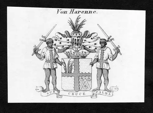 Von Harenne - Harenne Wappen Adel coat of arms Kupferstich  heraldry Heraldik