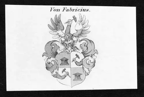 Von Fabricius - Fabricius Wappen Adel coat of arms Kupferstich  heraldry Heraldik