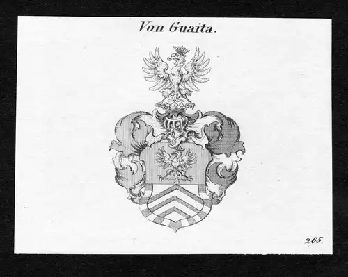 Von Guaita - Guaita Wappen Adel coat of arms Kupferstich  heraldry Heraldik