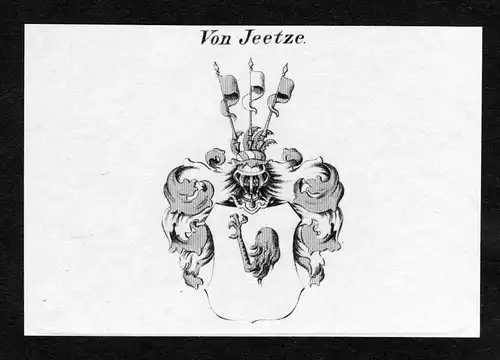 Von Jeetze - Jeetze Wappen Adel coat of arms Kupferstich  heraldry Heraldik