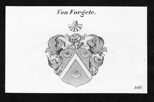 Von Forgete - Forgete Wappen Adel coat of arms Kupferstich  heraldry Heraldik