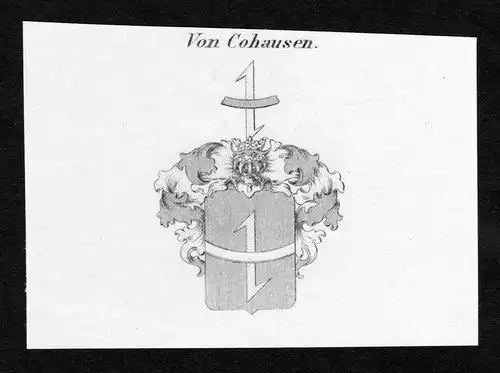 Von Cohausen - Cohausen Wappen Adel coat of arms Kupferstich  heraldry Heraldik