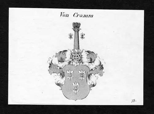 Von Cramm - Cramm Wappen Adel coat of arms Kupferstich  heraldry Heraldik